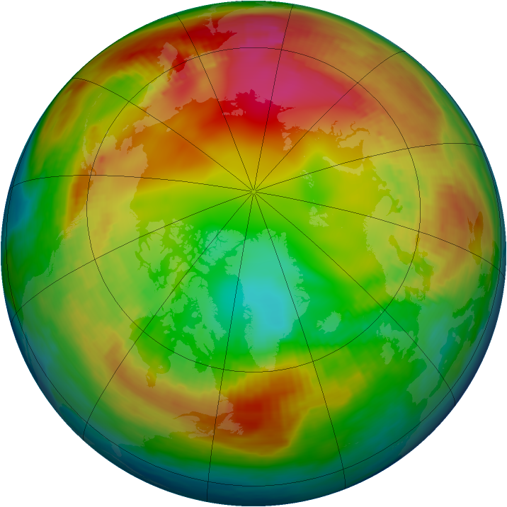 Arctic ozone map for 29 January 1980